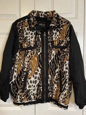 MURELI Windbreaker Jacket Women’s M Animal Print Black